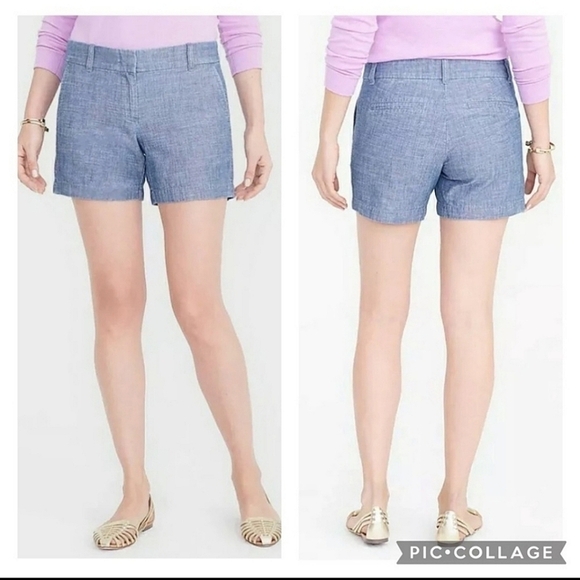 J. Crew 5” Cotton Chambray Shorts, Style B9356. - Picture 1 of 8
